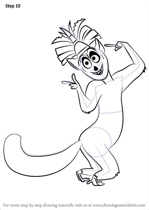 How to Draw King Julien: Step.